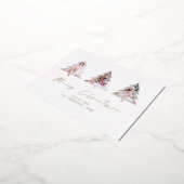 3ツリーの形の写真メリークリスマスラグジュアリー 箔シーズンポストカード (回転した状態)