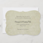 3ティール（緑がかった色）水の色のバラタンダマスクウェディング 招待状 (裏面)