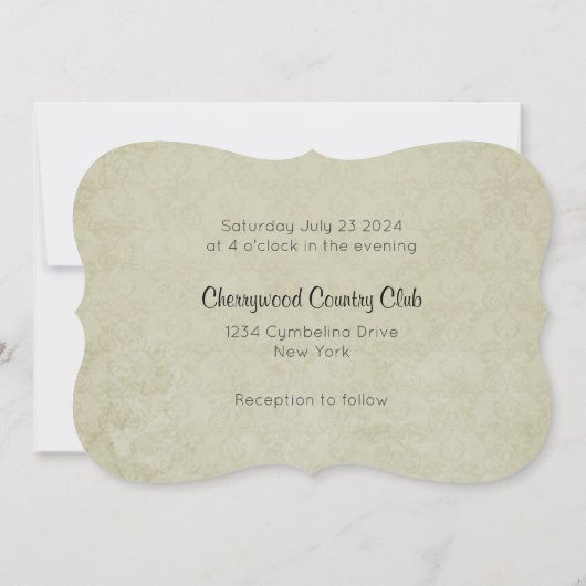 3ティール（緑がかった色）水の色のバラタンダマスクウェディング 招待状 (裏面)