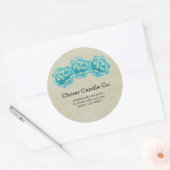 3ティール（緑がかった色）水カラーバラオンタンダマスクビジネス ラウンドシール (封筒)