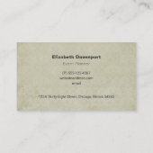 3ティール(緑がかった色)水カラーバラオンタンダマスクヴィンテージ 名刺 (裏面)