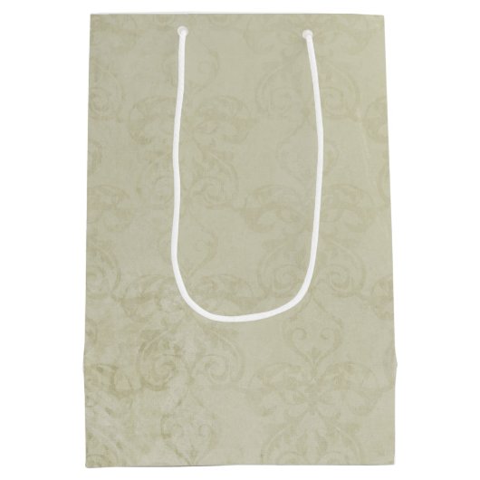 3ティール（緑がかった色）水カラーバラオンタンダマスク誕生日 ミディアムペーパーバッグ (裏面)