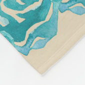 3ティール（緑がかった色）水カラーバラオンTan Backdrop フリースブランケット (角)