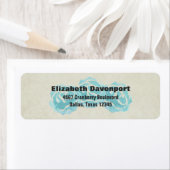 3ティール(緑がかった色)水カラーバラタンダマスクパターン ラベル (インサイチュ)