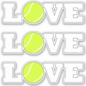 3テニスLOVEおもしろいスポーツ選手のセット装飾品 シール (正面)