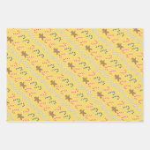 3デザインのクリスマス包装紙 – 黄色s1 ラッピングペーパーシート (正面3)