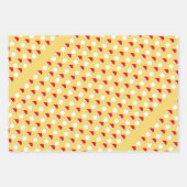 3デザインのクリスマス包装紙 – 黄色s1 ラッピングペーパーシート (正面2)