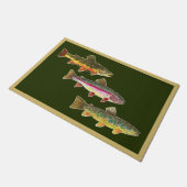 3トラウブルクレインボーブラウンフライ釣り美しい ドアマット (アングル)