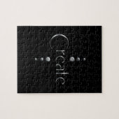 3ドットシルバーブロックの作成と黒の背景 ジグソーパズル (横)