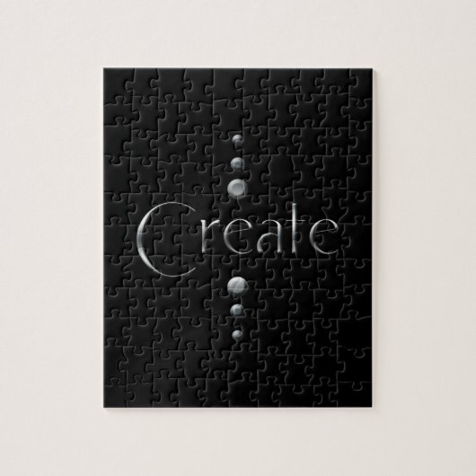 3ドットシルバーブロックの作成と黒の背景 ジグソーパズル (縦)