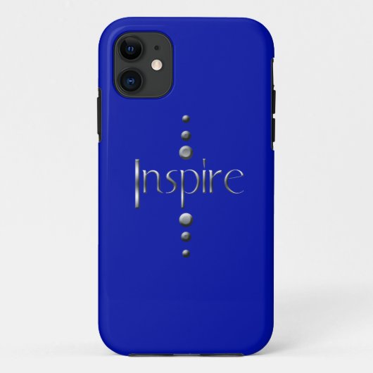 3ドットシルバーブロックインスパイアと青の背景 Case-Mate iPhoneケース (裏面)