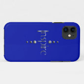 3ドットシルバーブロックインスパイアと青の背景 Case-Mate iPhoneケース (裏面(横))