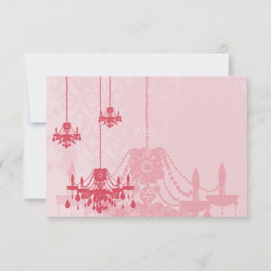 3ハニーサックルシャンデリアダマスクウェディングRSVP 出欠カード (裏面)