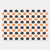 3ハロウィーン座標オレンジカボチャ&スパイダース ラッピングペーパーシート (正面)