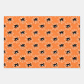 3ハロウィーン座標NAMEこうもり幽霊たちとクモ ラッピングペーパーシート (正面3)