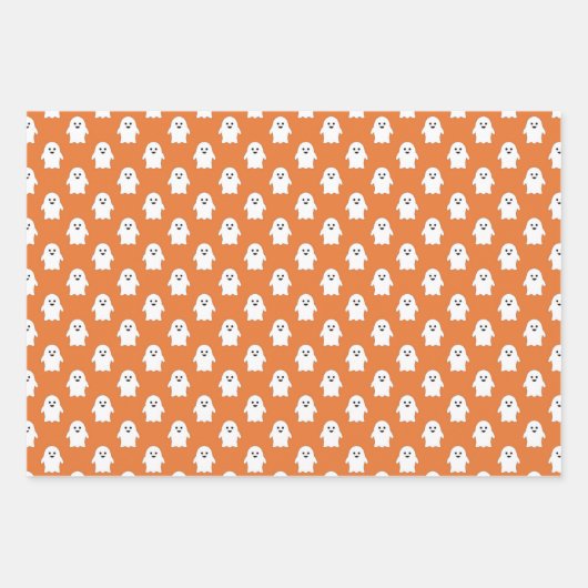 3ハロウィーン座標NAMEこうもり幽霊たちとクモ ラッピングペーパーシート (正面2)