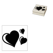 3ハートウッドアートゴムスタンプ ラバースタンプ (押印)