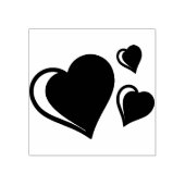 3ハートウッドアートゴムスタンプ ラバースタンプ (インプリント)