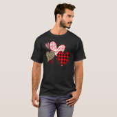 3ハートヒョウ水牛の女性用プレイド Tシャツ (正面フル)
