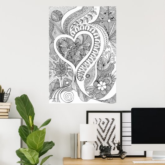 3ハート ポスター (ホームオフィス)