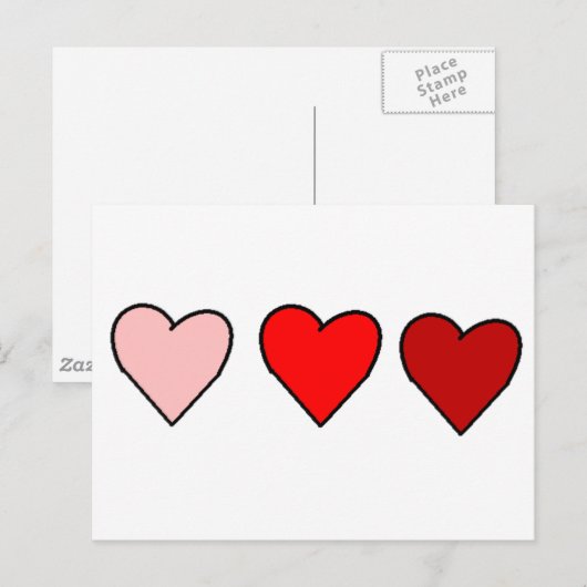 3ハート ポストカード (正面/裏面)