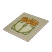 3バラアールヌーボーレプロアンティークセラミックタイル タイル (側面)