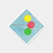 3バルーンカラフルパーティー紙ナプキン スタンダードカクテルナプキン (角)