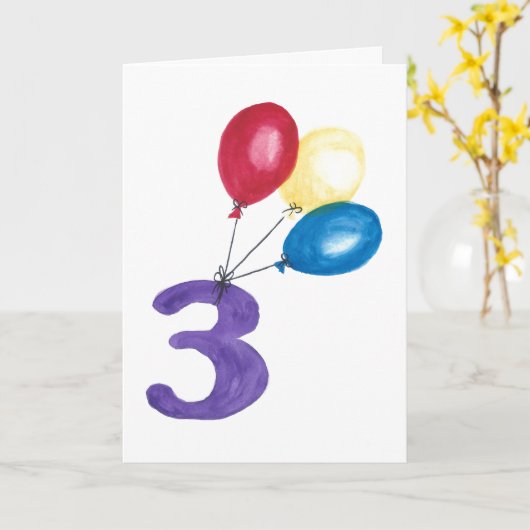 3バルーンカード カード (黄色い花)