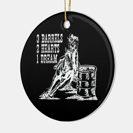 3バレル2ハート1ドリームバレルレーシング セラミックオーナメント (左)