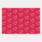 3バレンタインデーのハートギフトの調整 ラッピングペーパーシート (正面2)