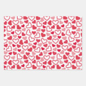 3バレンタインデーのハートギフトの調整 ラッピングペーパーシート (正面)