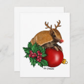 3バンドのアルマジロ - ホリデーカード (正面/裏面)