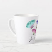 3パステルかわいらしウォーターカラー蝶 カフェラテマグ (左アングル)