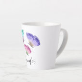 3パステルかわいらしウォーターカラー蝶 カフェラテマグ (右アングル)