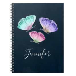 3パステルかわいらしウォーターカラー蝶 ノートブック