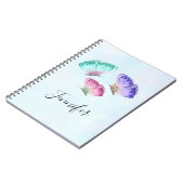 3パステルかわいらしウォーターカラー蝶 ノートブック (左側)