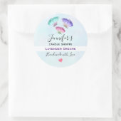 3パステルウォーター色蝶ソープ/キャンドル ラウンドシール (バッグ)