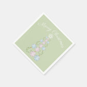 3パステルモダンカラーのクリスマスツリー スタンダードカクテルナプキン (角)