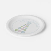 3パステルモダンカラーのクリスマスツリー ペーパープレート (アングル)