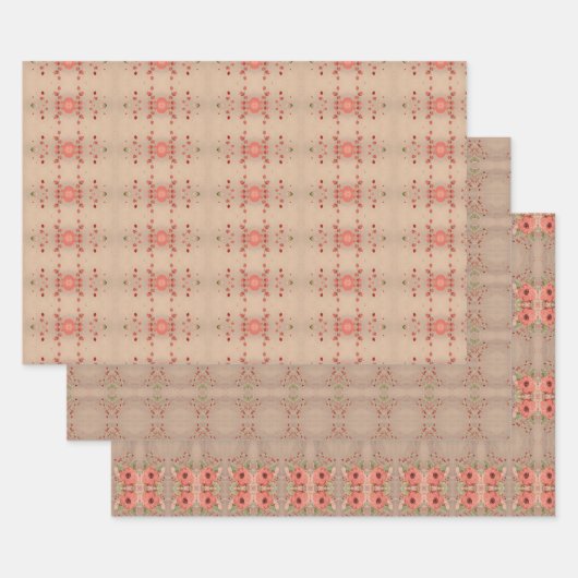 3パターン違うシートラップ ラッピングペーパーシート (セット)