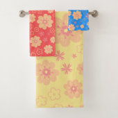 3パックカラフルレトロ花柄タオルセット バスタオルセット (インサイチュ)