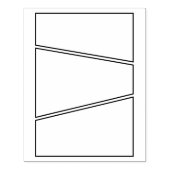 3パネルダイナミック空白の漫画背景パネル ラバースタンプ (インプリント)