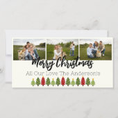 3パーソナライズされたクリスマスツリーとコラージュ シーズンカード (正面)