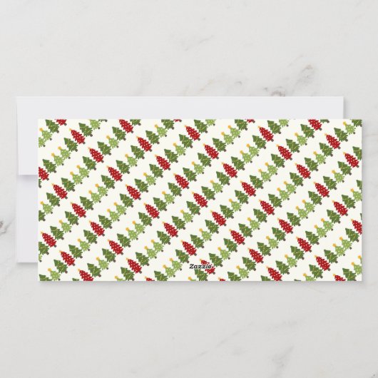 3パーソナライズされたクリスマスツリーとコラージュ シーズンカード (裏面)