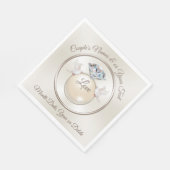 3パーソナライズされたサイズの結婚鳥のナプキンを愛する スタンダードランチョンナプキン (角)