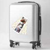 3パーソナライズされたフォトコラージュバラ金ゴールド大理石ギフト シール (スーツケース)