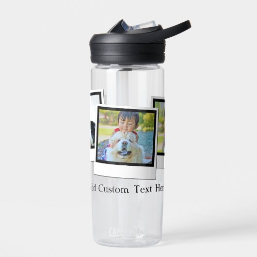 3パーソナライズされたフォトスナップショットフレームカスタムの色 ウォーターボトル (左面)