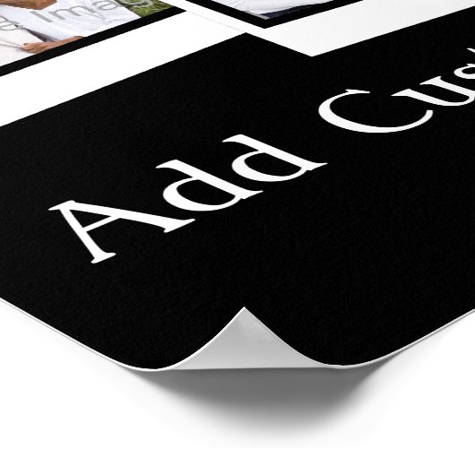 3パーソナライズされたフォトスナップショットフレームカスタムの色 ポスター (角)