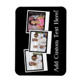3パーソナライズされたフォトスナップショットフレームカスタムの色 マグネット (縦)