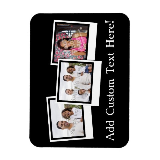 3パーソナライズされたフォトスナップショットフレームカスタムの色 マグネット (縦)